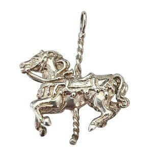 Sterling Silver Carousel Horse Pendant C640